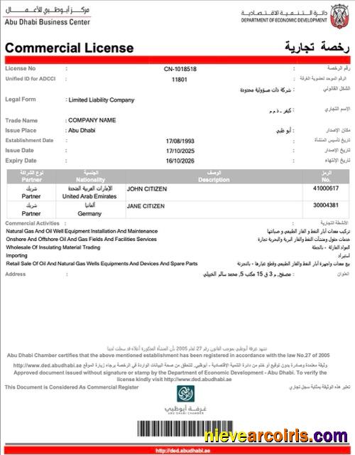 UAE Abu Dhabi commercial license